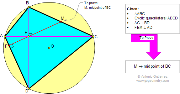 Math Education Geometry Problem 871 Brahmagupta's Theorem, Cyclic