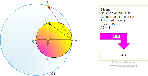 Geometry Problem 650: Tangent Circles, Diameter, Radius, Chord