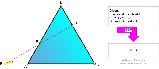 Math Education Geometry Problem 759 Equilateral Triangle, Transversal