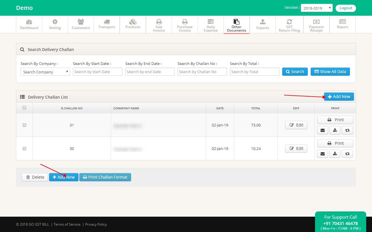 deliverychallan2 Lifetime FREE GST Billing Software