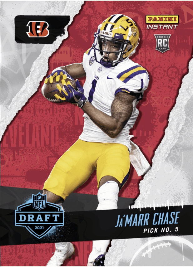 Future Watch Ja’Marr Chase Football Cards. Cincinnati Bengals Go GTS