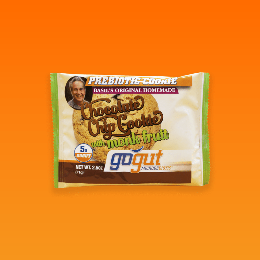 Chocolate Chip Cookie made with Monk Fruit and Honey GoGut Microbebiotic