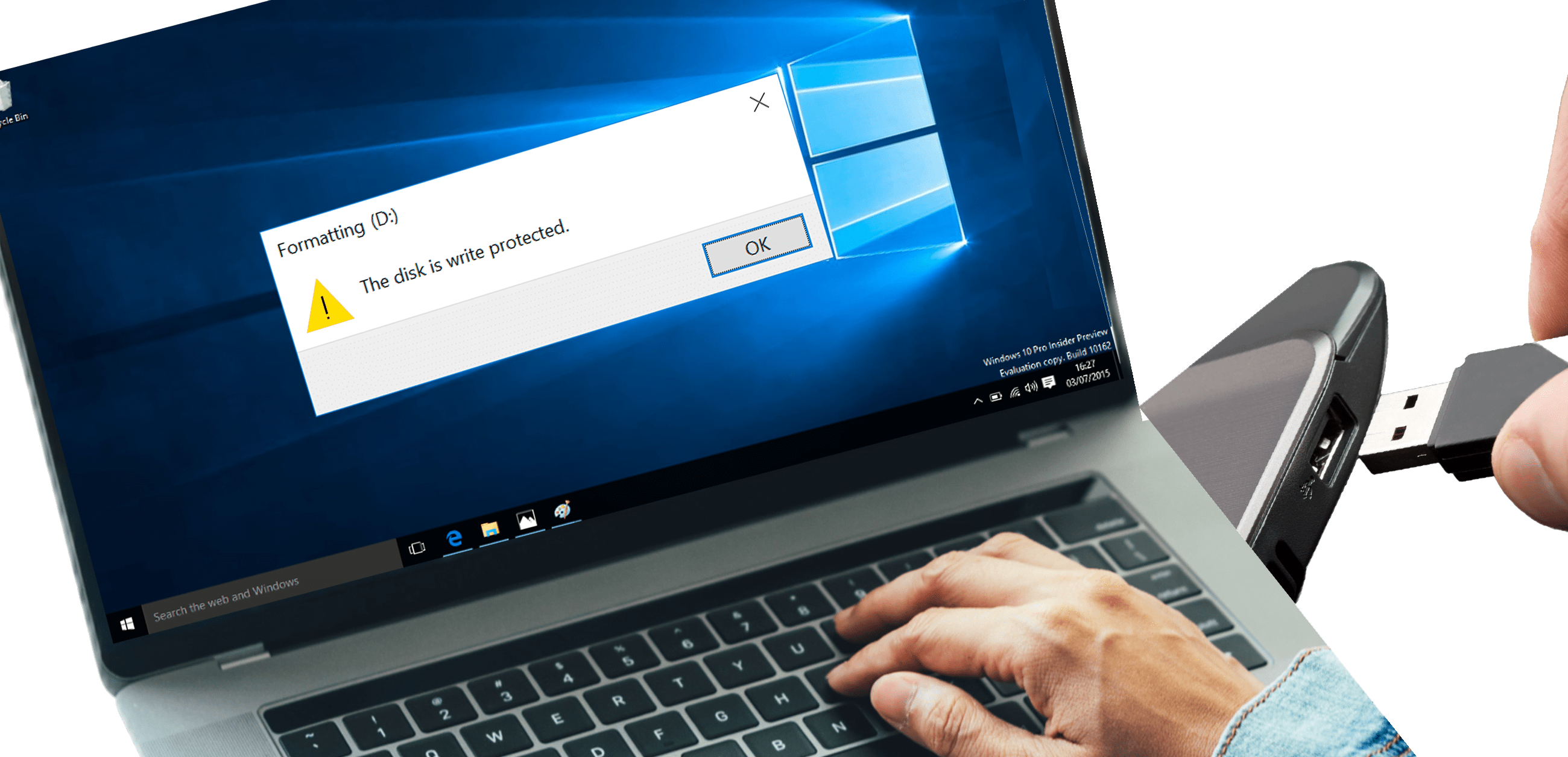 Learn how to disable a Writing Protection Lock from a USB or SD memory
