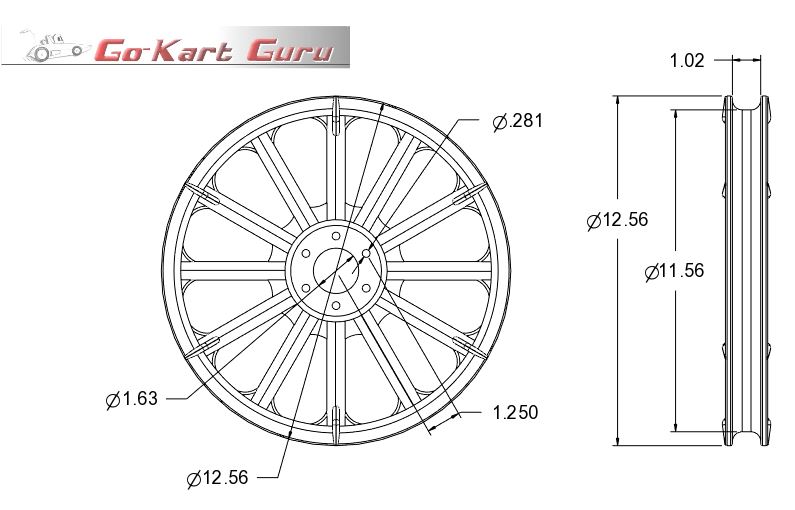 GoKart Guru Aluminum Model T Go Kart Wheels
