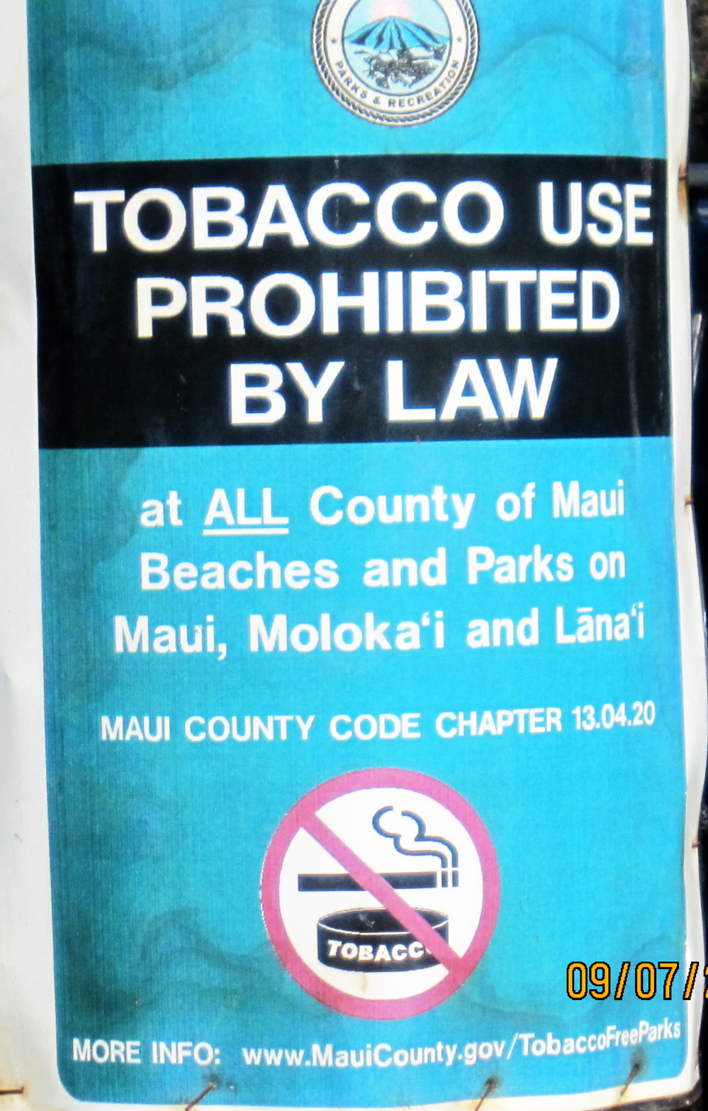 COUNTY SAYS “NO SMOKING” HERE Kihei Community Association Maui, Hawaii
