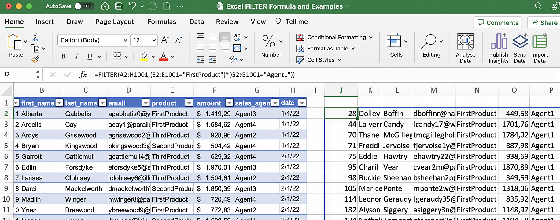 Excel FILTER Function and Examples Layer Blog