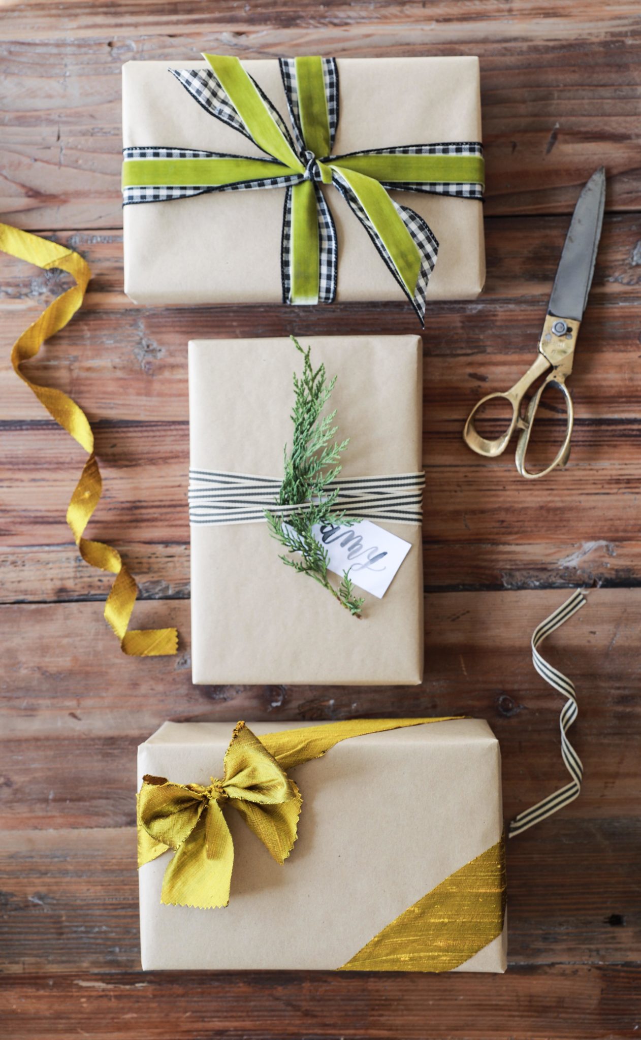 Favorite Ways to Elevate Gift Wrap Gold and Graphite by Jill Atogwe
