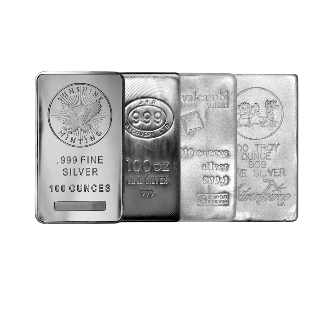 100 oz Silver Bar (Miscellaneous Brands/Mints) Direct
