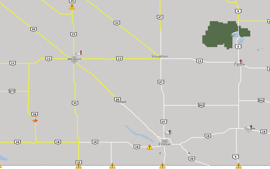 Poor road conditions in southeast Saskatchewan