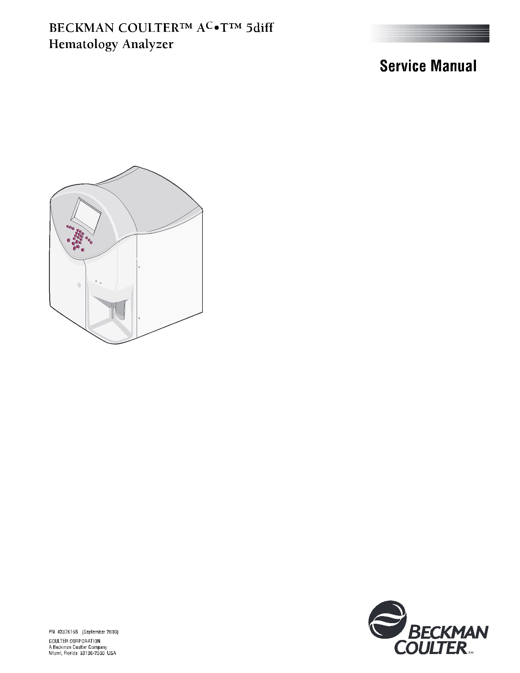 Beckman Coulter AcT diff2 Series Analyzer Procedure.