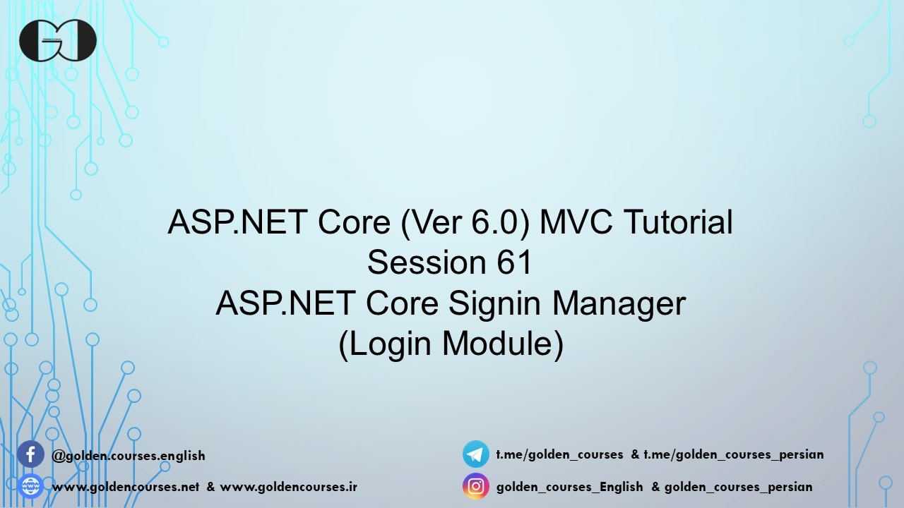 Signin and Signout process in Core MVC Session 61
