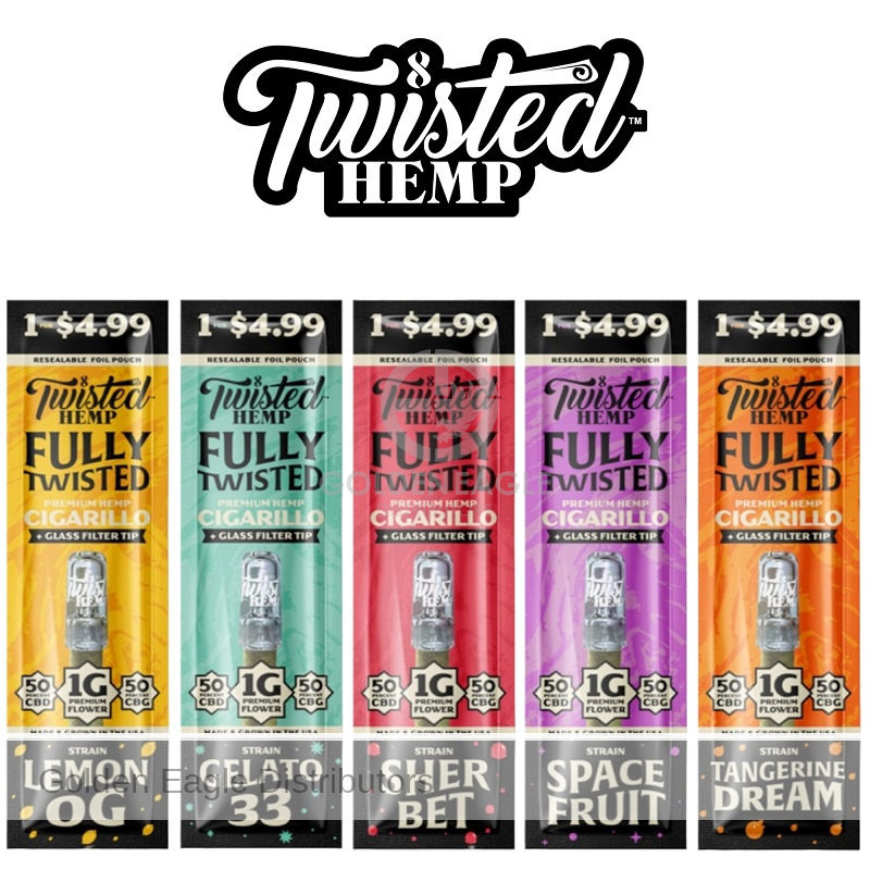 Twisted Hemp Fully Twisted Wraps Various Flavors ( 10 Count Display