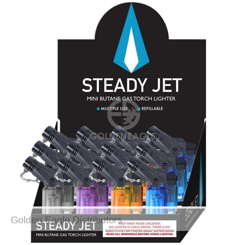 Steady Jet Turbo Lighter 4 Colors 12 / Display Golden Eagle