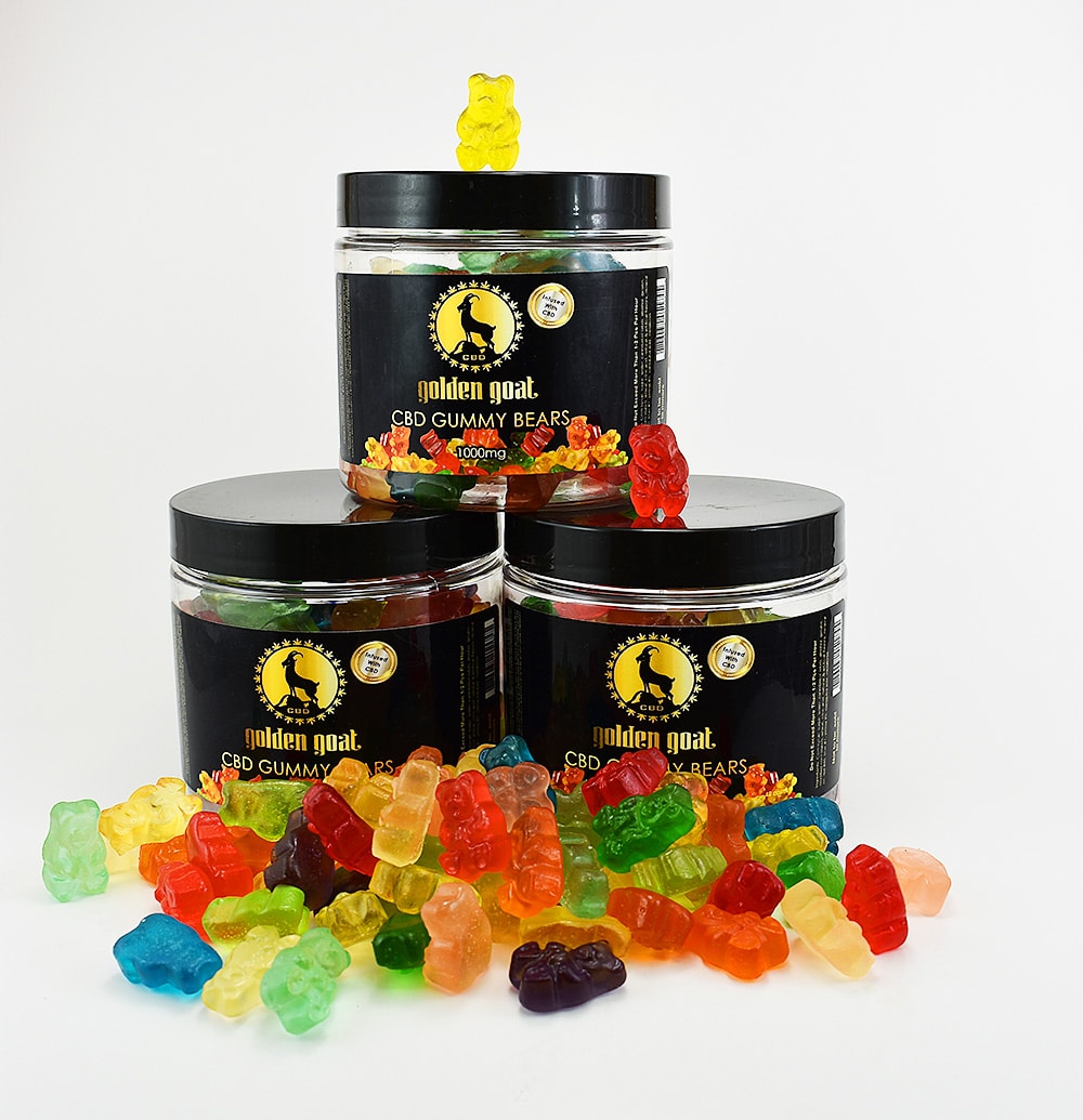 CBD Gummy Bears, 1000MG 16oz. Jar Golden Goat
