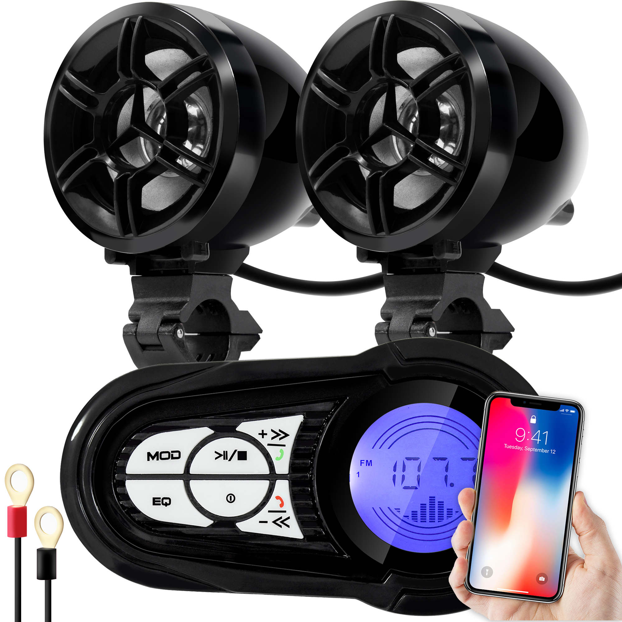 [Discontinued] GoHawk TR3 3″ Waterproof Bluetooth Motorcycle Stereo