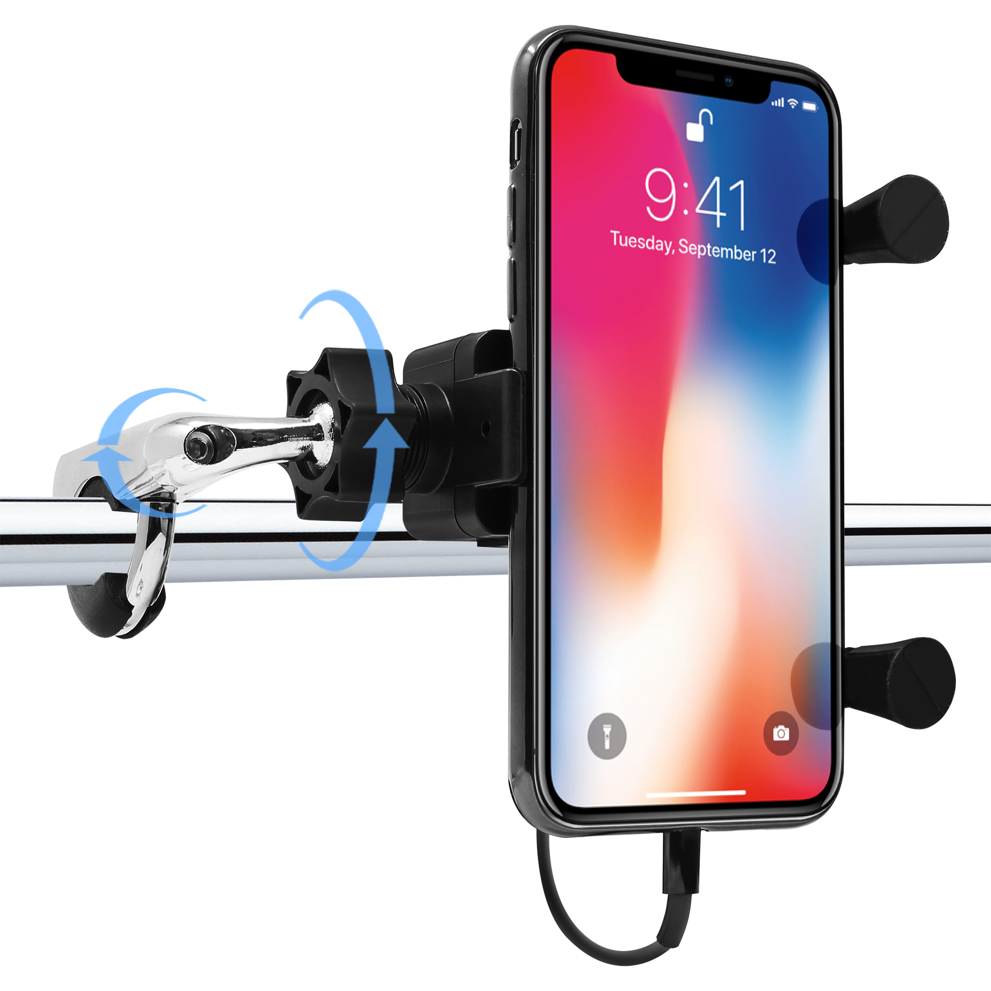 GoHawk Universal Waterproof Motorcycle Cell Phone Holder w/ USB Charger