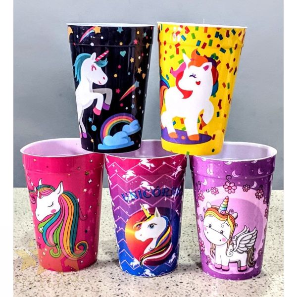 Unicorn Cups 8oz (Assorted) Golden Stars Trading