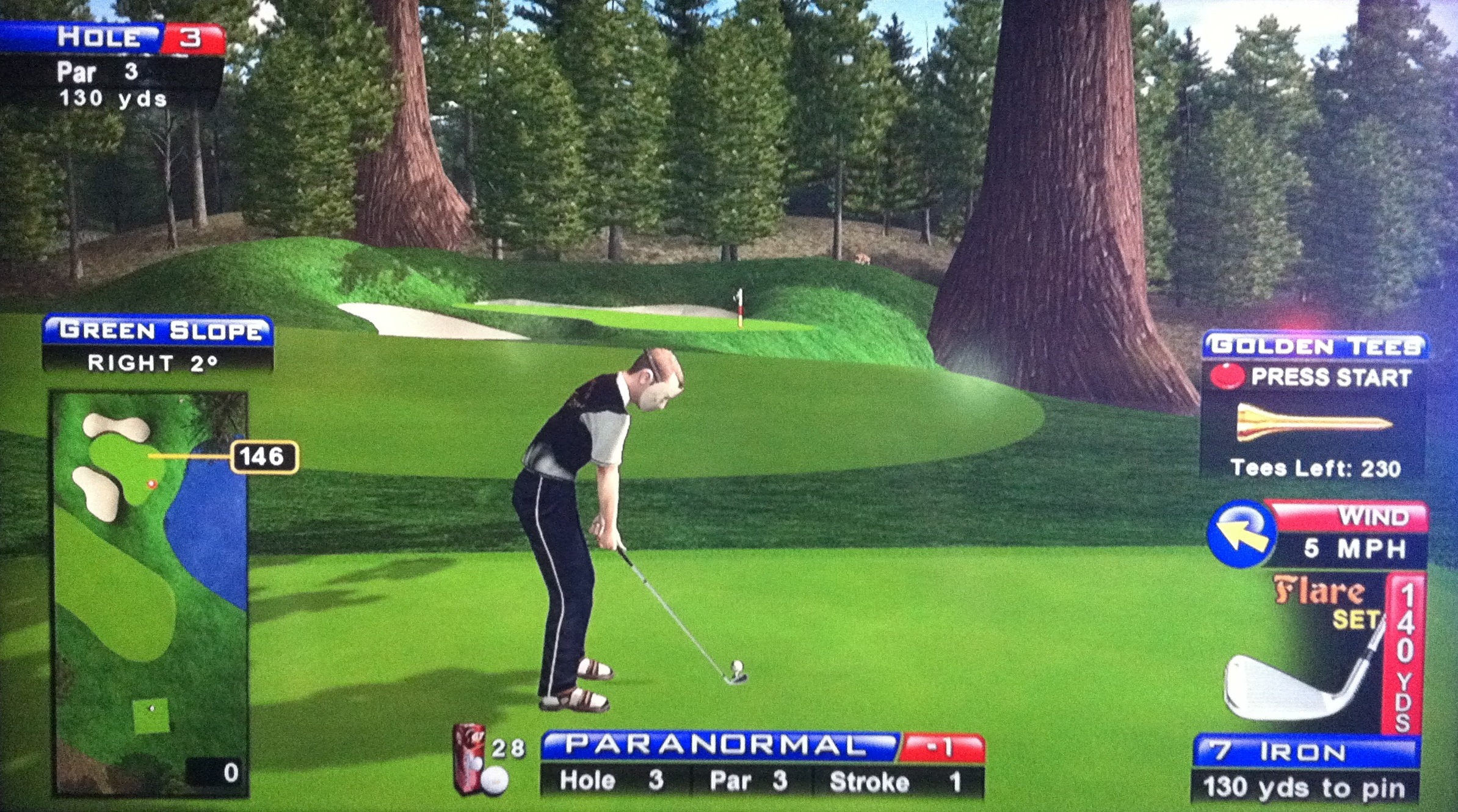 Golden Tee Fan » Approach shots with irons Cutting irons into a side pin