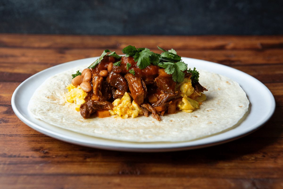 Pulled Pork Breakfast Burrito Golden Truffle