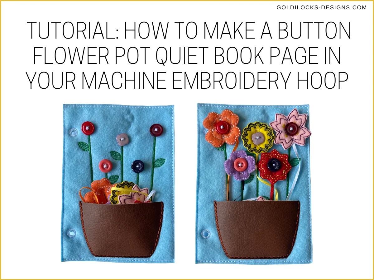 Tutorial How To Make A Button Flower Pot Quiet Book Page In Your