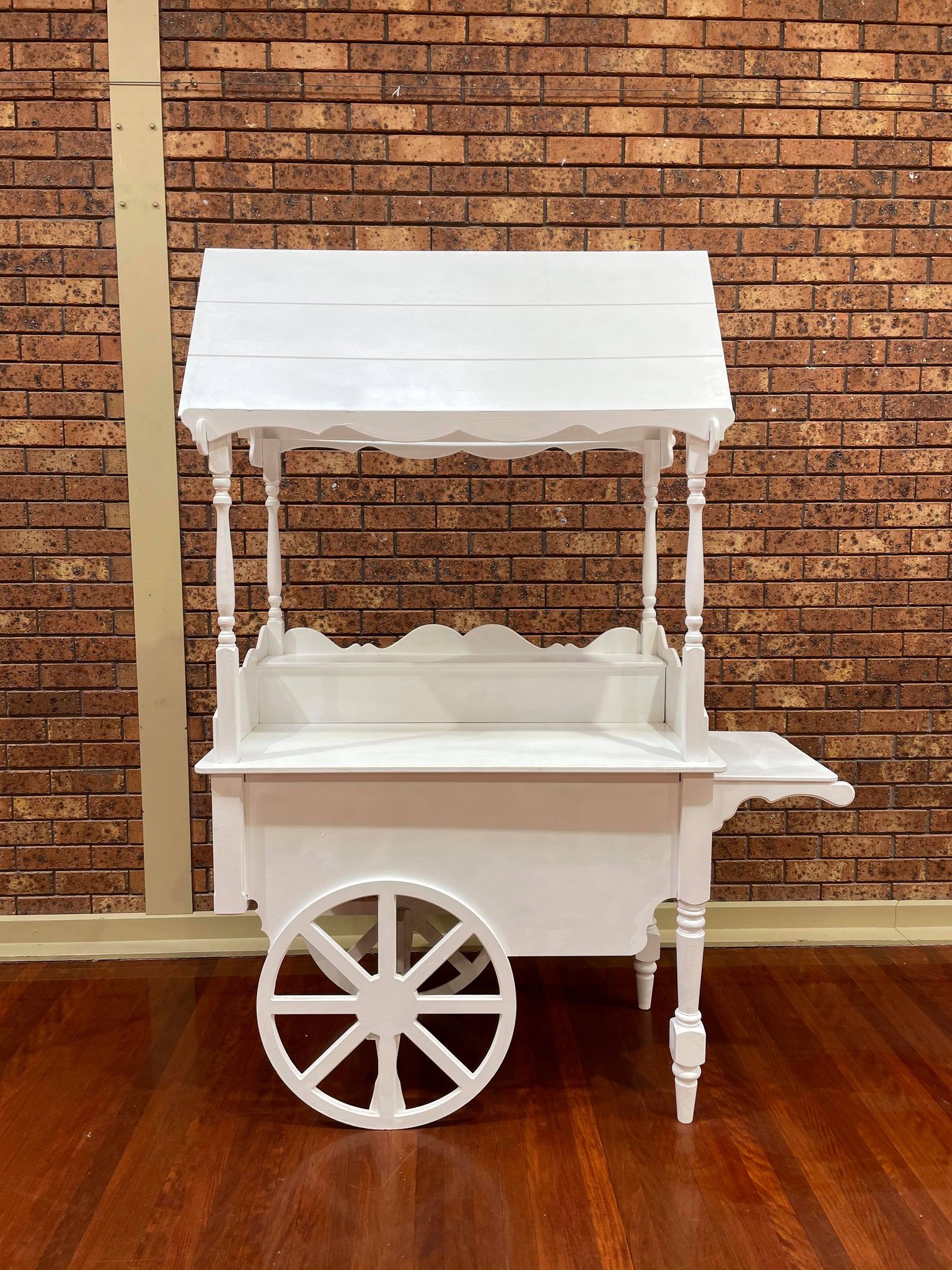 White Dessert Cart Gold Luxe