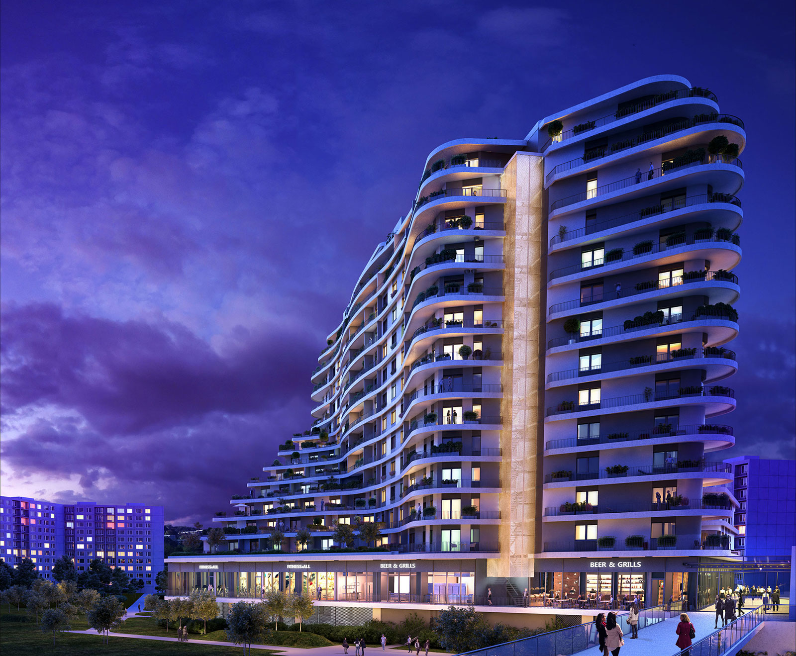 Rezidence "Luka Living" Praha ART Garden Towers Prague Luxury Apartment