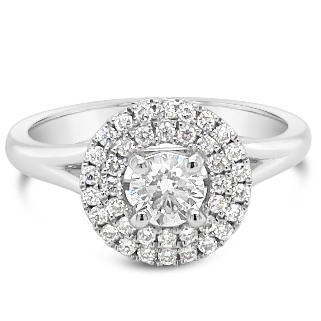Double Halo Diamond Engagement Ring Gold River Jewellers