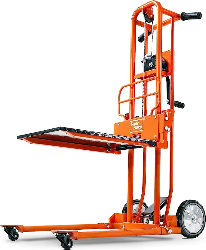 Versatile 330 Lbs Material Lift with Winch Stacker, Pallet Truck Dolly