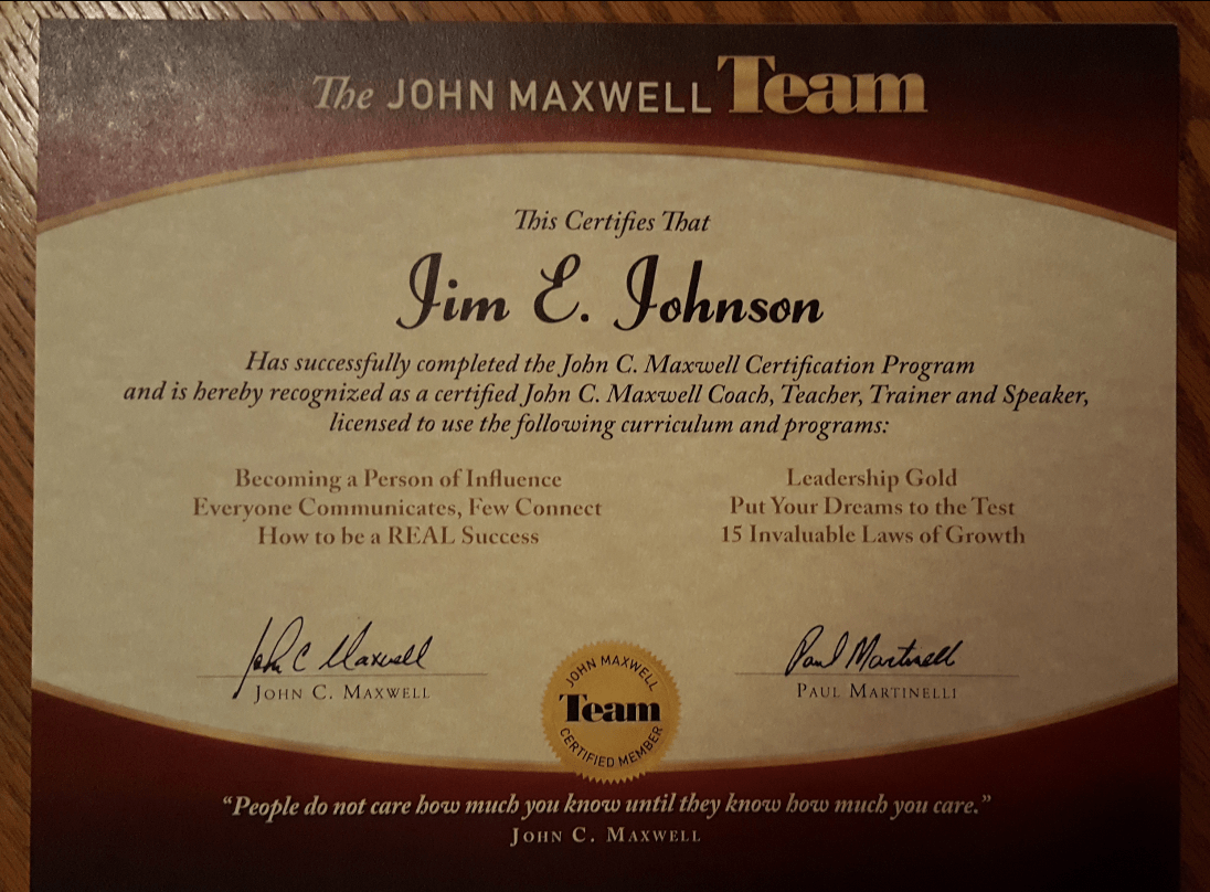 John Maxwell Certified Coach, Teacher, Trainer, & Speaker Go, Leader