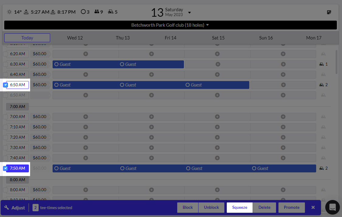 Squeezing and promoting tee times Lightspeed Golf