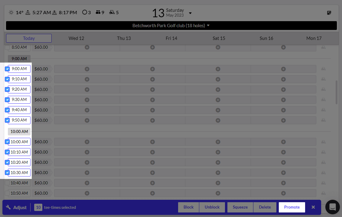 Squeezing and promoting tee times Lightspeed Golf