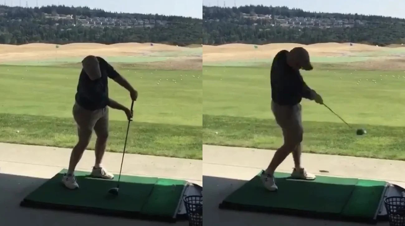 This golfer's very strange golf swing is actually quite good