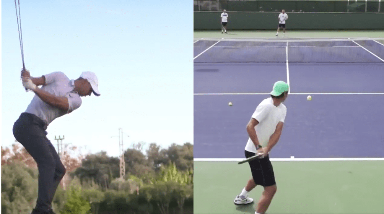 Rafa Nadal's golf swing kind of looks like his legendary backhand Golf