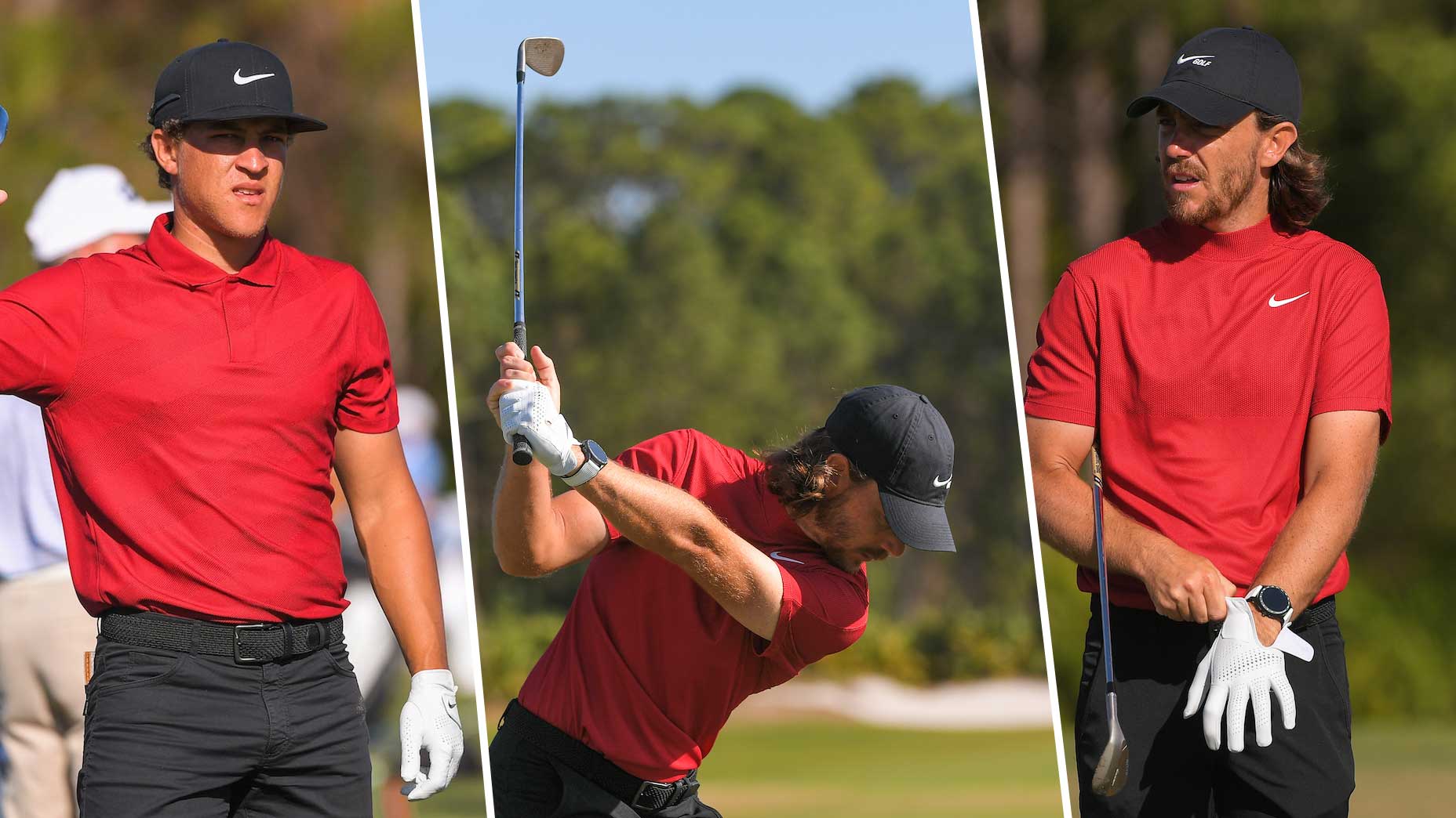 Golfers are showing support for Tiger Woods by wearing red and black