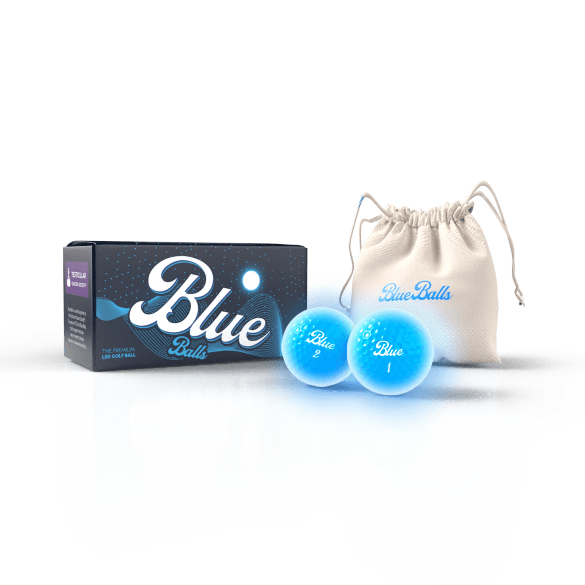 Blue Balls Premium LED Golf Balls True Blue 2Pack Blue Balls