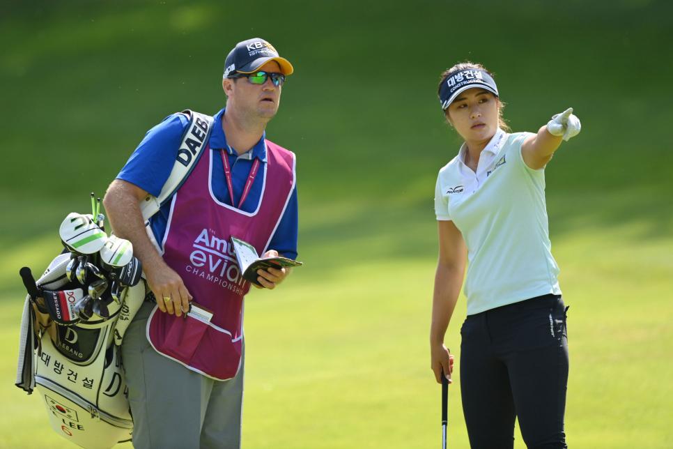 Lee6 and her caddie David Buhai Golf Digest Middle East