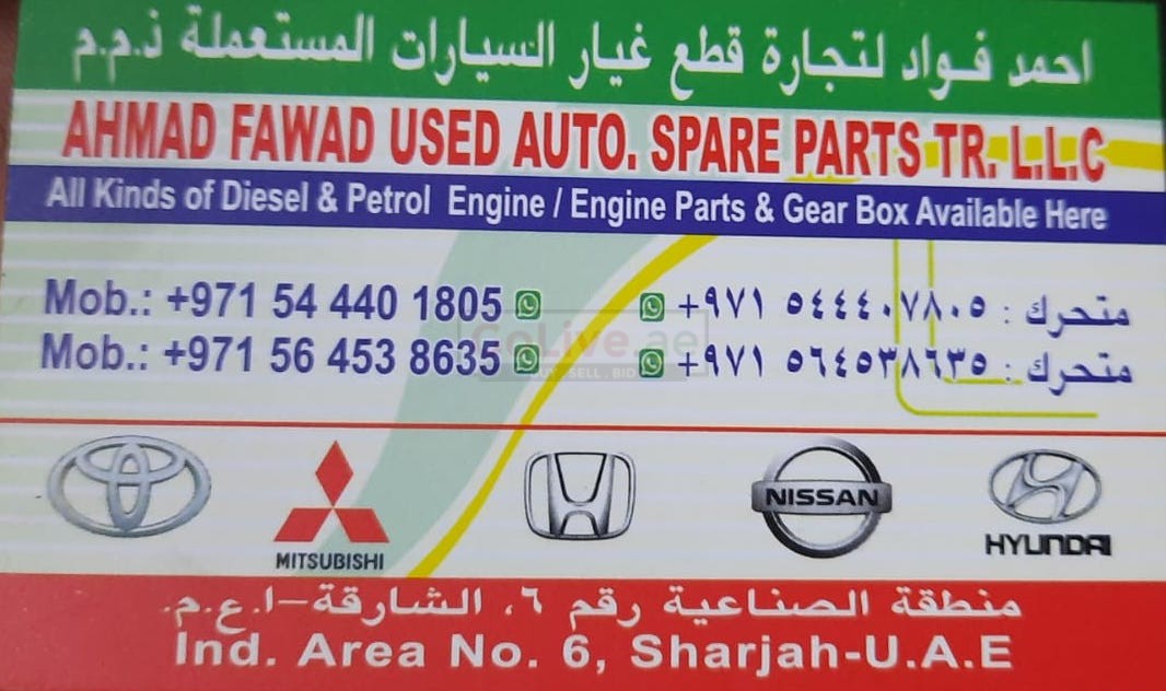 DAR AL JAZEERA USED HONDA,NISSAN,YARIS, AUTO SPARE PARTS TR. (Used auto