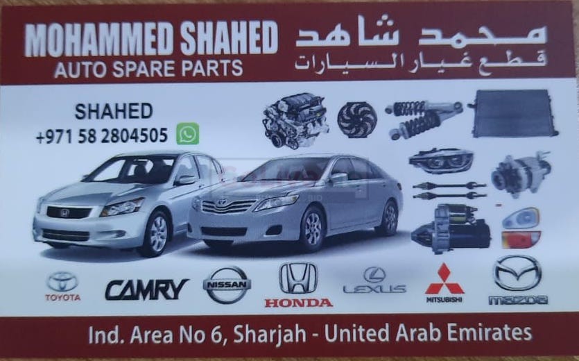 MOHAMMAD SHAHED AUTO NISSAN,LEXUS,CAMRY,HONDA SPARE PARTS TR. (Used