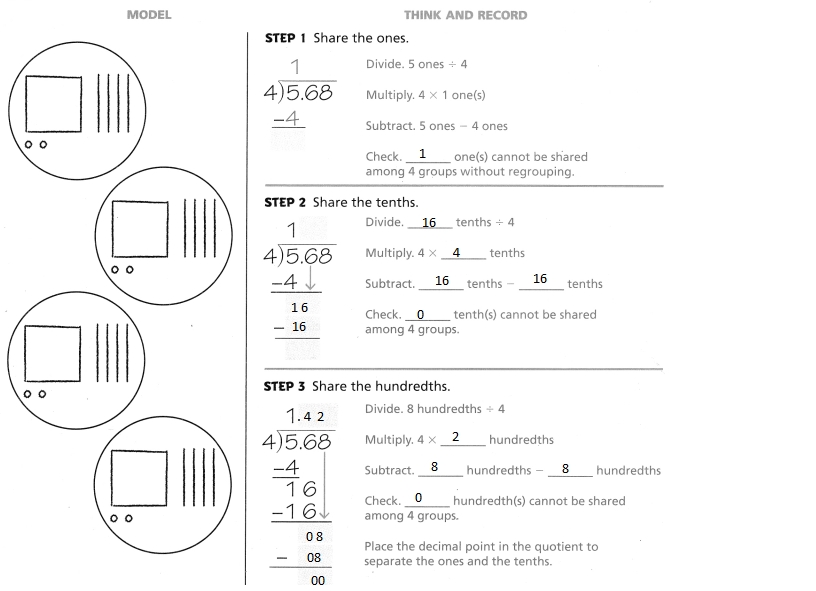 Texas Go Math Grade 5 Lesson 4 4 Answer Key Division Of Decimals By 