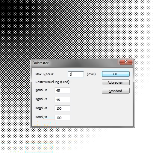 Einen FarbrasterEffekt mit erstellen gomoll3d