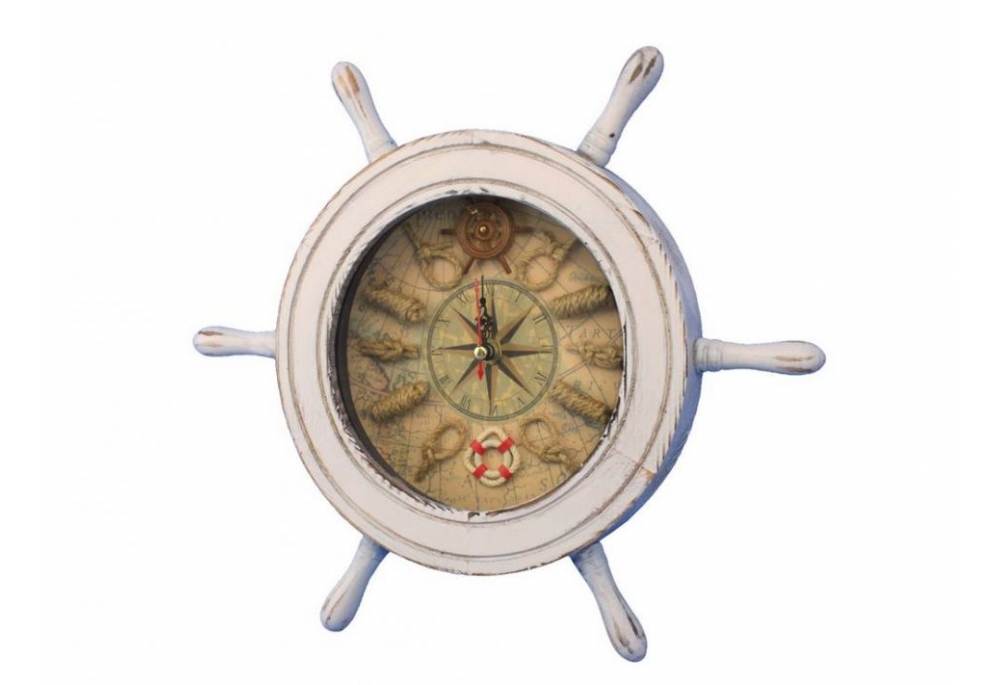 Rustic Ship Wheel Clock