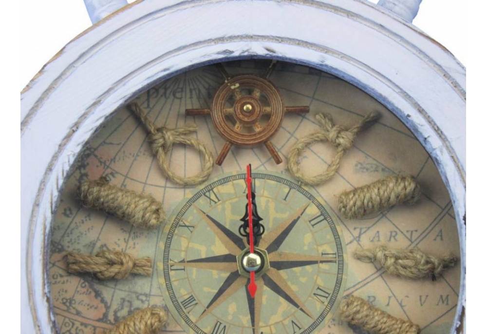 Rustic Ship Wheel Clock