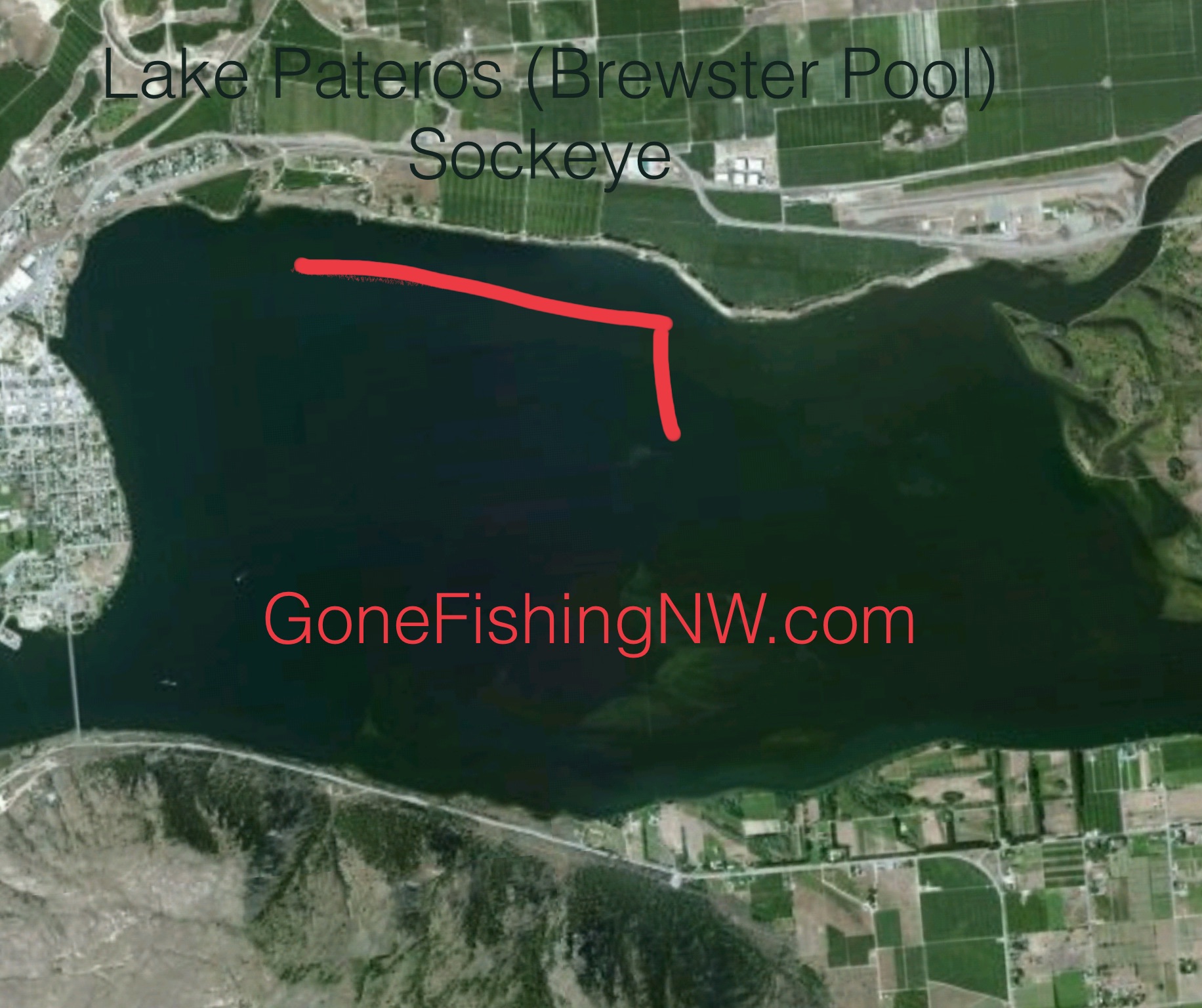 Sockeye Map Lake Pateros (Brewster Pool) Gone Fishing Northwest