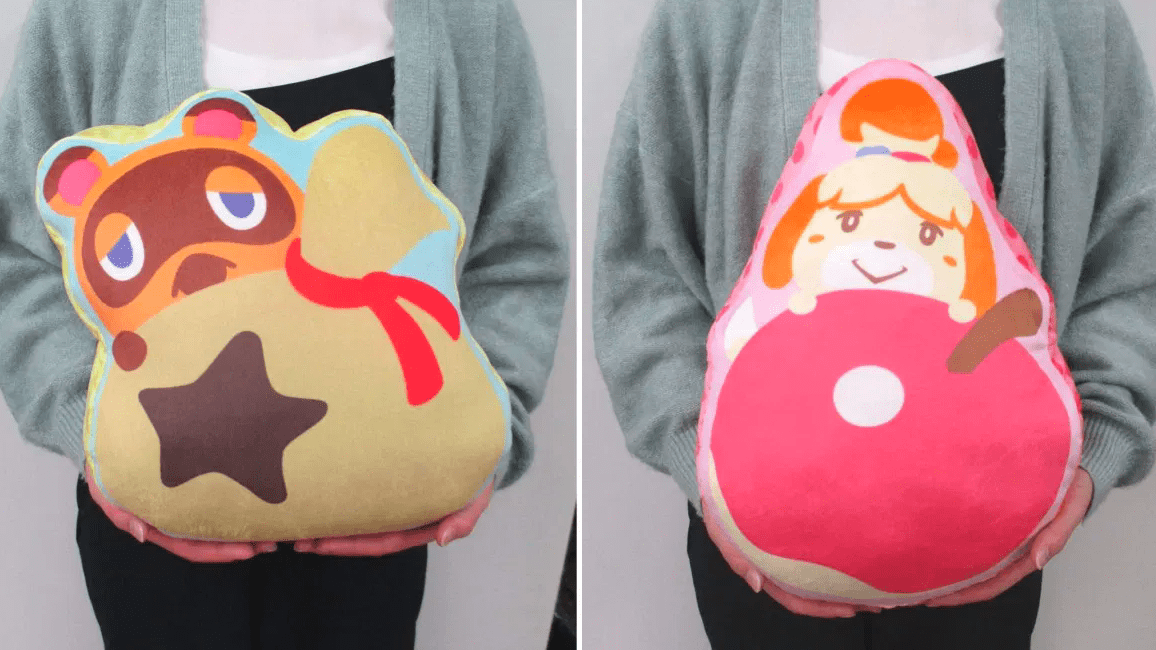 Sanei Boeki releasing Animal Crossing Tom Nook and Isabelle cushions