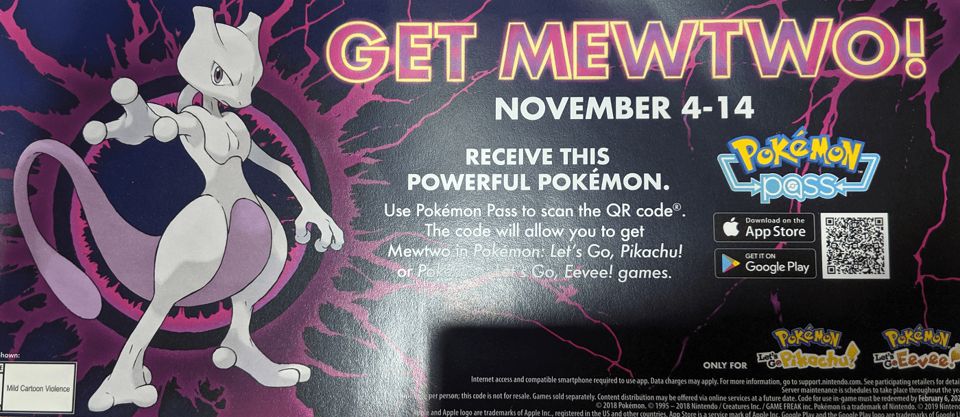Best Buy offering Mewtwo distribution for Pokemon Let's GO The