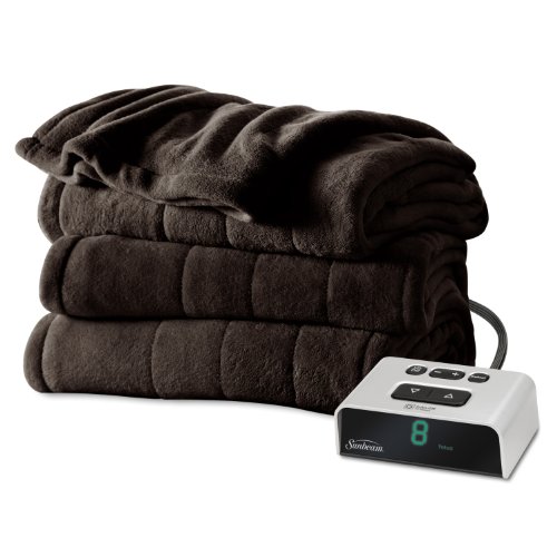 Sunbeam BSM9BTSR47016A00 Microplush Heated Blanket, Twin, Walnut Sunbeam Heated Blanket