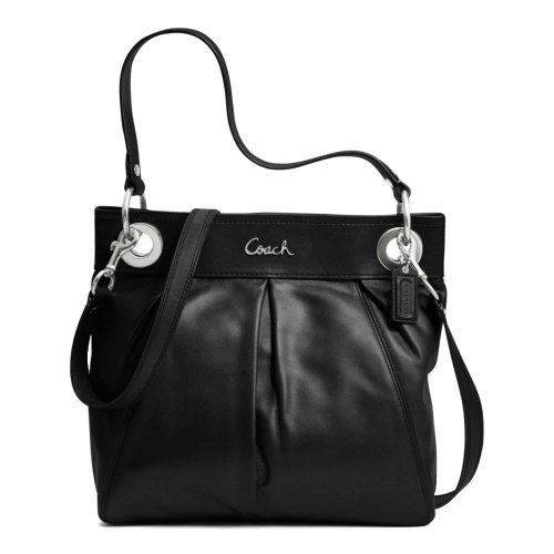 Authentic Coach Leather Hippie Crossbody Satchel Tote Bag 17605 Black