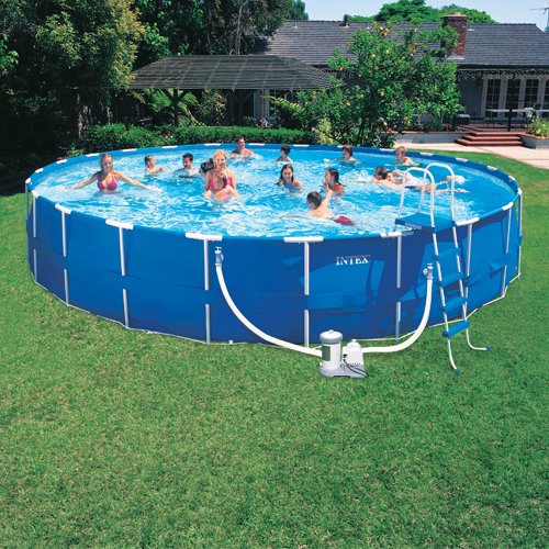 Take It Easy Boys Intex 24 ft. by 52-Inch Round Metal Frame Swimming