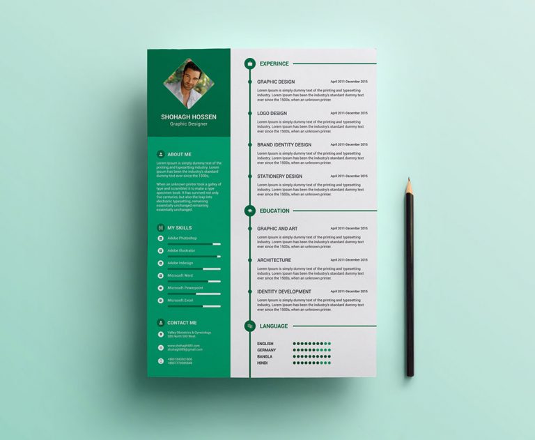 Free Clean Resume Design Template in PSD Format Good Resume