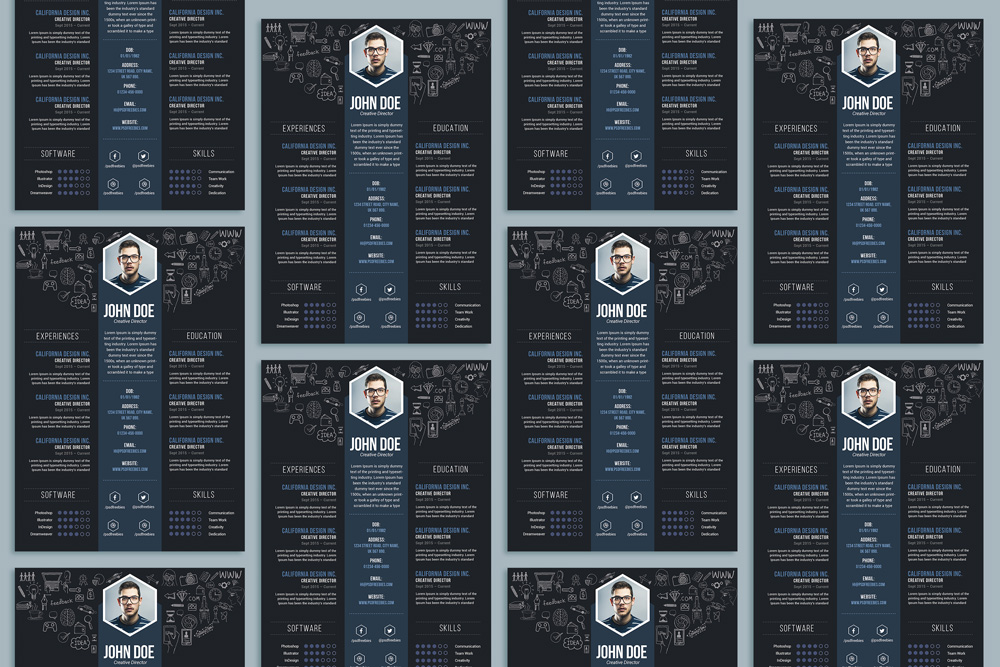 Free Creative Resume (CV) Design Template PSD File Good Resume